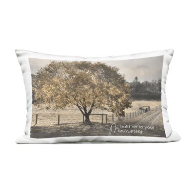 Hold on To Memories Landscape Outdoor Printed Pillow, design by Lori Deiter