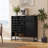 Farmhouse Sideboard Cabinet With Arched Lattice Doors Drawer For Versatile Storage In Living Room Kitchen Entryway-895080260