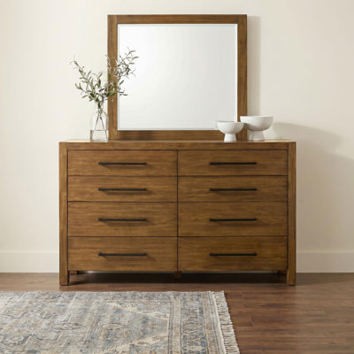 Commode et miroir de chambre à coucher 8 tiroirs Viper