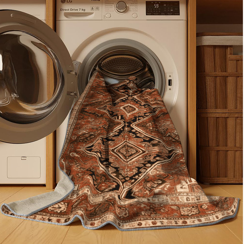 Tapis brun lavable à la machine, Tapis de couloir 2 pi x 4 pi