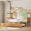 Lit simple en bois avec lit gigogne, un havre de rêve pour les enfants, favorisant la créativité et optimisant l'espace-1885169172