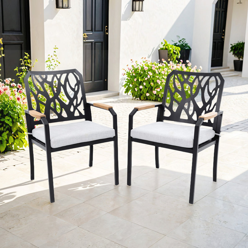 Chaises de salle à manger d'extérieur en aluminium K / D 2PCS
