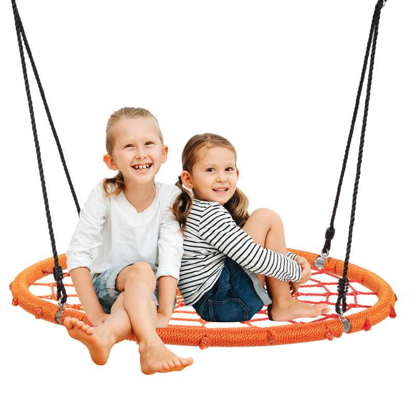 Freeport Park Harper Web / Saucer Swing Swing Seat with Mounting Hangers and Chains, Orange