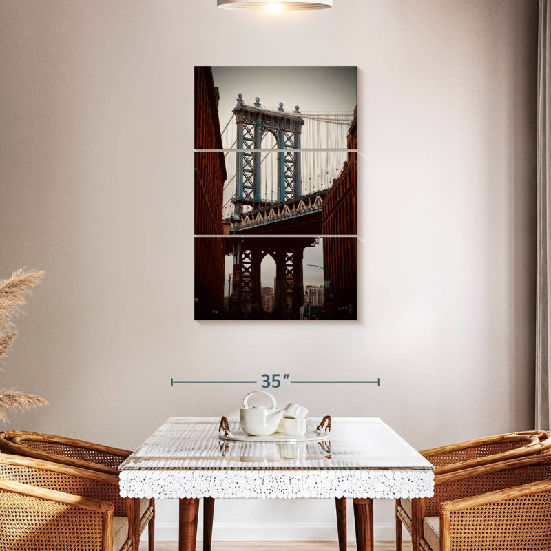 Lilie Brooklyn Bridge In Blue, 45" H x 28" W