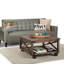 Table basse carrée industrielle en bois de manguier et en métal de 32 po avec plateau en bois épais et structure robuste Harding