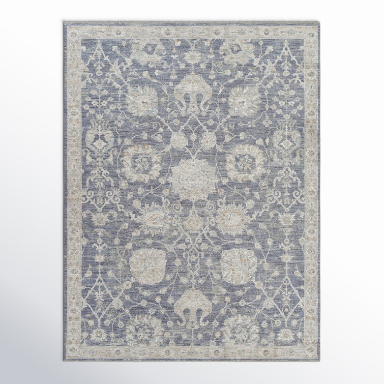 Conlan Machine Woven Oriental Gray/Blue Area Rug