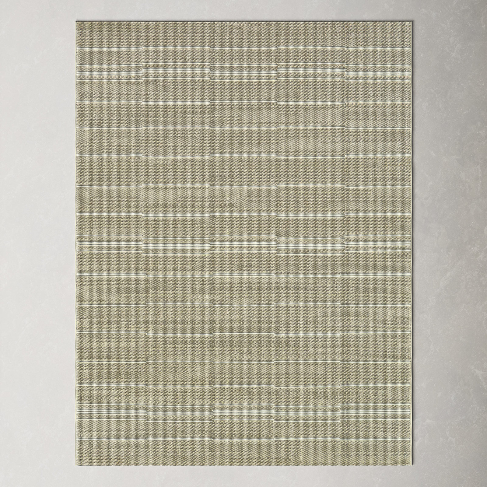 Veda Beige/Ivory Indoor/Outdoor Rug, Rectangle 5'3" x 7'