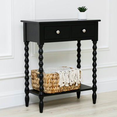 Elegant Console Table For Living Room Furniture, 2 Drawers Wooden Slim Entry Hallway Table