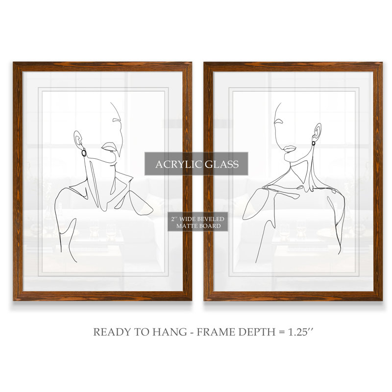 «Everlast Elegance I» par Vincent Van Gogh - ensemble de 2 reproductions de dessins encadrés, H 20 po x l 16 po x P 1,25 po