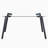 L-Shaped Glass Top Metal Base Credenza Desk