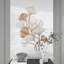 Décoration murale feuille d'or dorée avec accents blancs 25 po x 2 po x 40 po