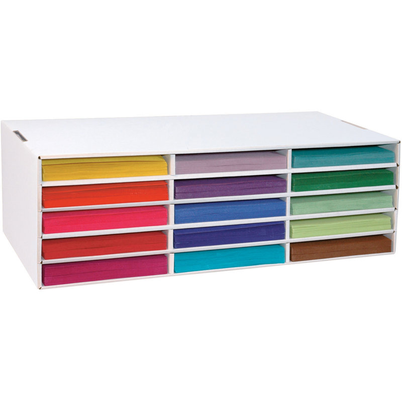 Classroom Keepers™ Construction Paper Storage Box Corrugated Cardboard File Organizer