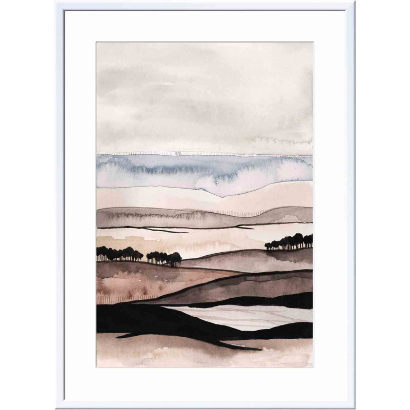 «Strata I» par Grace Popp - peinture encadrée, Blanc, H 22,09 po x l 16,09 po x P 1,1 po