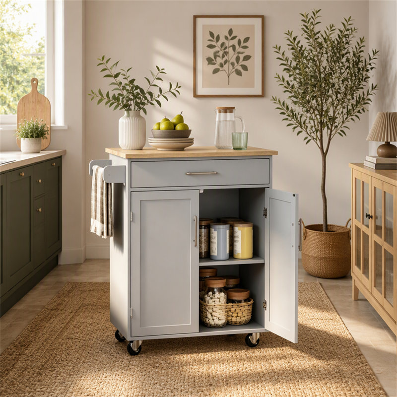 32.8 " W Kitchen Cart