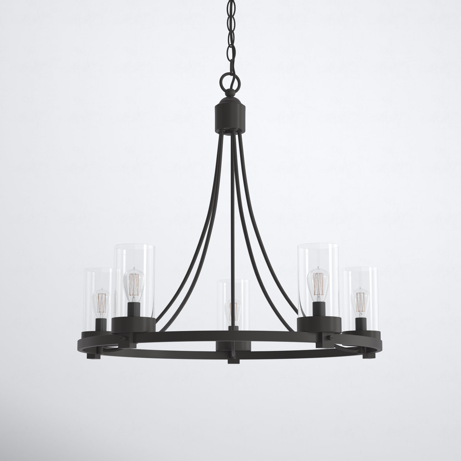 Laurie 5 - Light Wagon Wheel Chandelier, Oil Rubbed Bronze