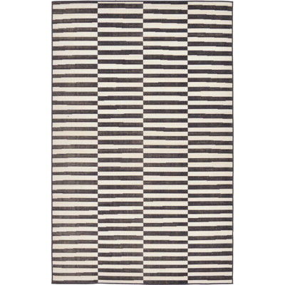 Tapis rayé ivoire / noir Arzilla