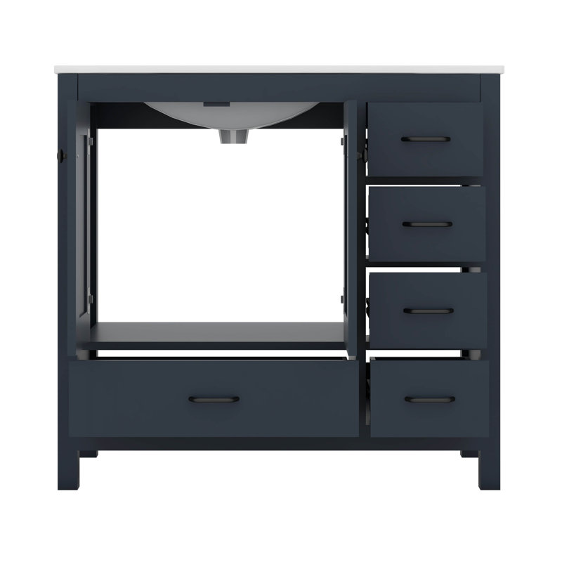Meuble-lavabo 36 po avec lavabo 36 po, Bleu