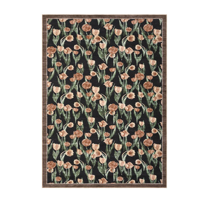 Rugs for Living Room Non-Slip Floral Area Rug Modern Rugs Washable Carpet Mark ResistantThrow Mat for BedroomDining Room Office