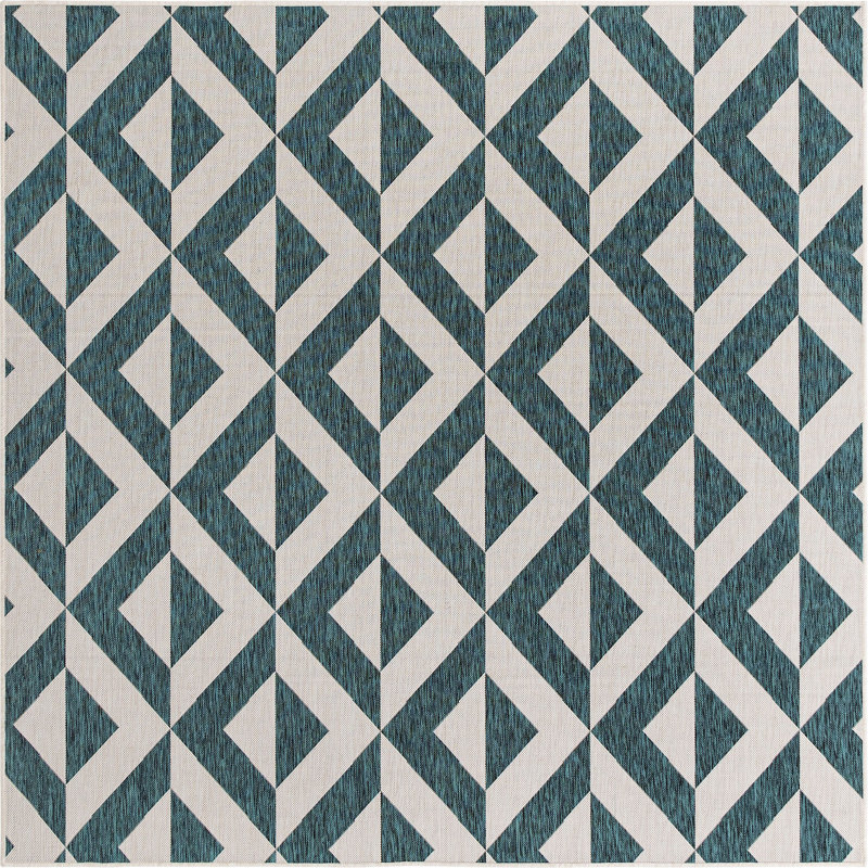 Tapis d'extérieur couleur sauge, Carré 7 pi 10 po