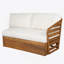 Canapé de patio, canapé en bois avec coussin