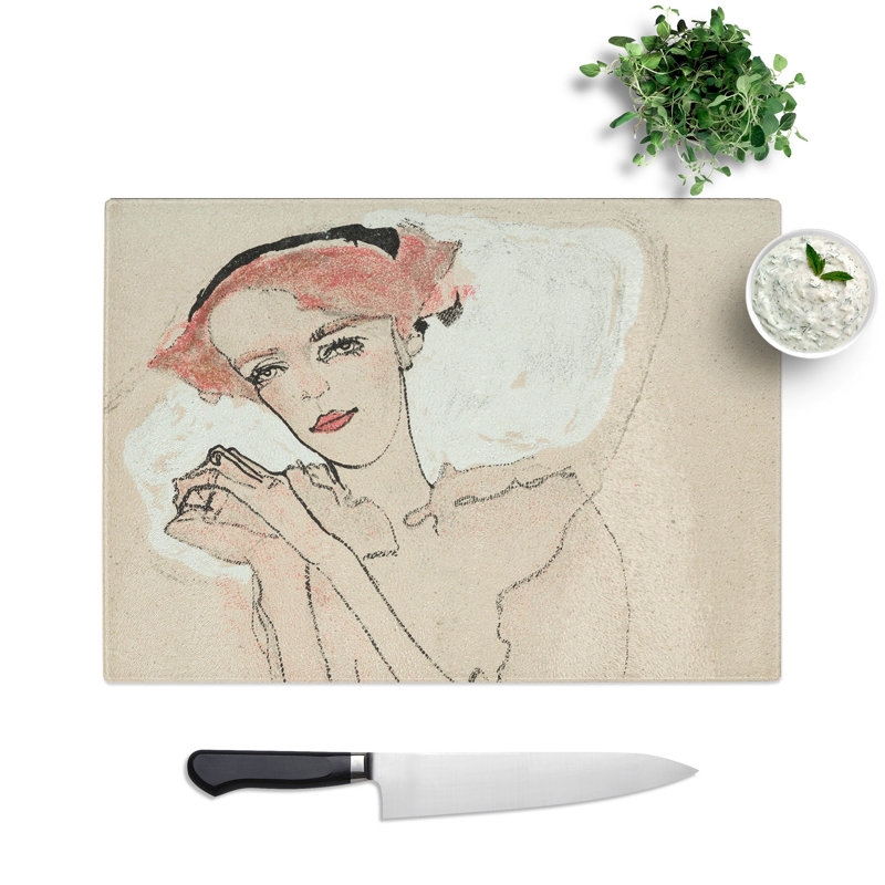 Portrait of a Woman Vol.3 by Egon Schiele Chopping Board, 0.4cm H x 28.5cm W x 39cm L