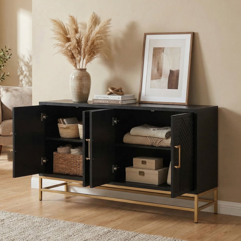 Console de 60 po pour le couloir, Noir