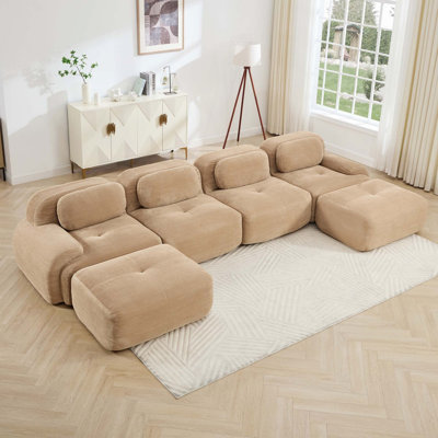 Canapé moderne pour la maison, canapé modulaire en U avec accoudoirs courbés pour le salon, la chambre à coucher
