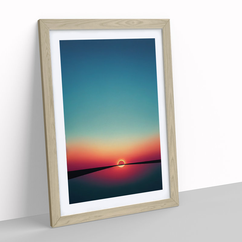 Mind Blowing Sunset - Framed Print, 34cm H x 25cm W x 2cm D, Oak