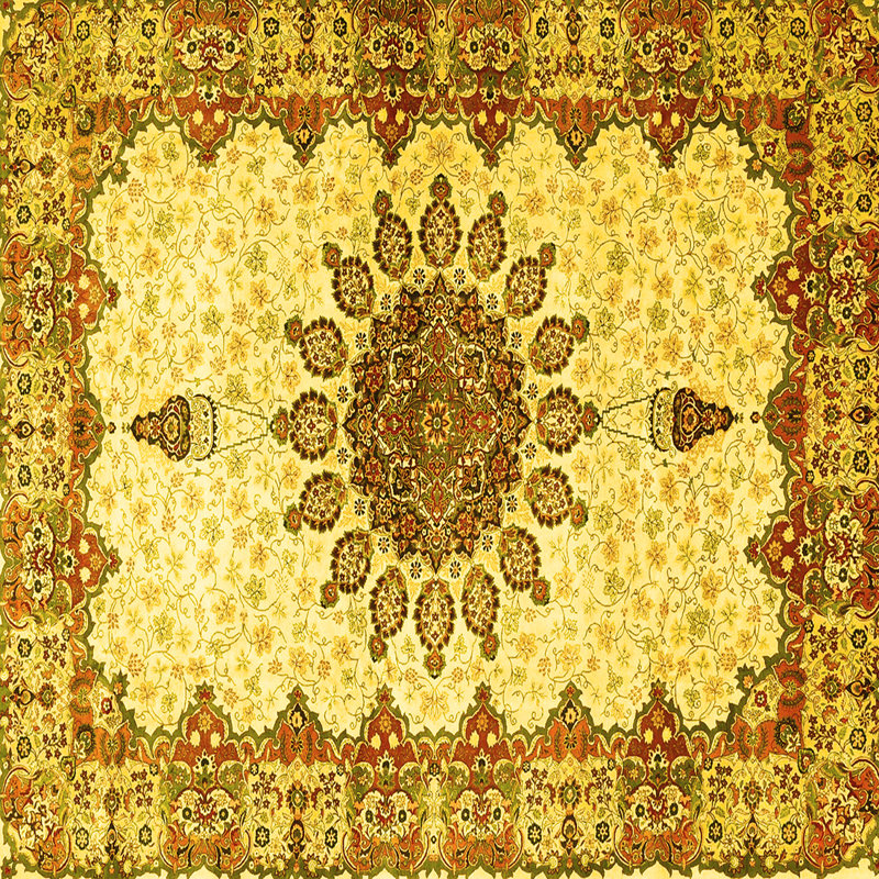 Washable Oriental Indoor Rug, Square 5'