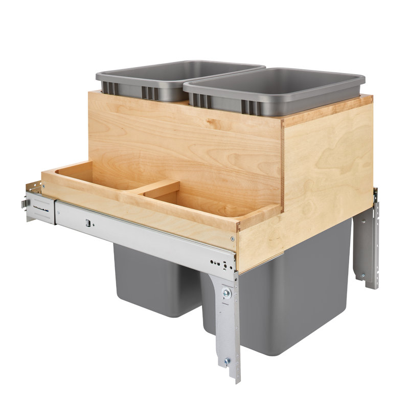 Rev-A-Shelf Pull Out Top Mount Trash Can w/Soft-Close, 21.75"  H x 21" W x 22.5" D, 12.5