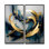 Décoration murale dorée abstraite fractale tourbillonnante de sérénité II