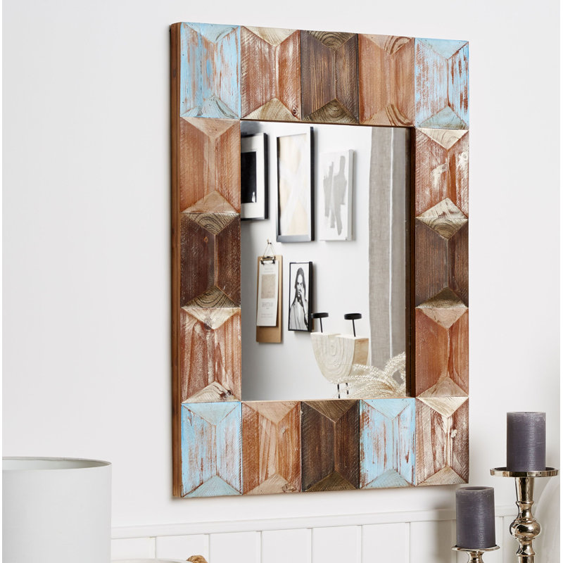 Treyvon Wood Flat Wall Mirror