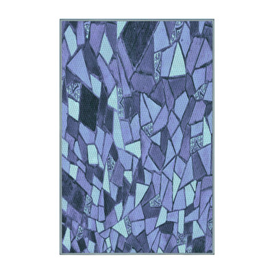 Tapis bleu tissé à la machine