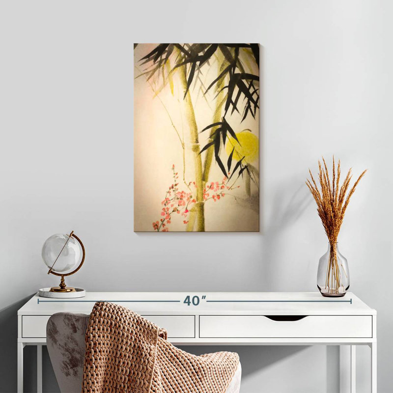 Bambou Harnek et fleurs de prunier, H 24 po x l 16 po