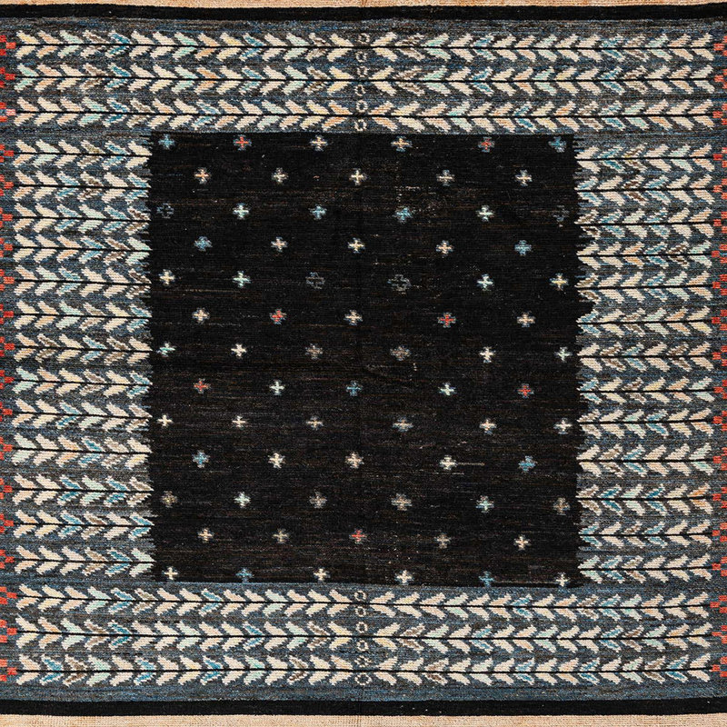 Tapis décoratif multicolore à motif abstrait, Carré 8 pi