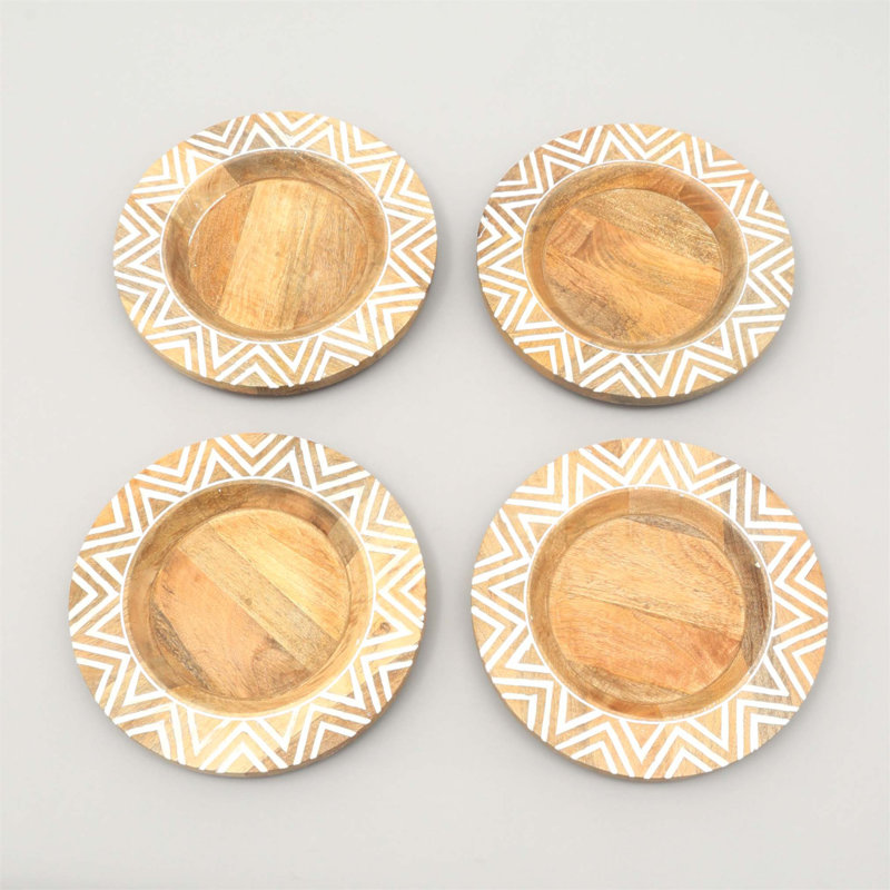 Assiette en bois fabriquée à la main de 13 pouces, napperon en bois, vaisselle artisanale pour un décor rustique et élégant