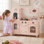 Cuisine de jeu en bois pour enfants avec tableau noir, semblant de machine à glaçons et accessoires Teamson Kids