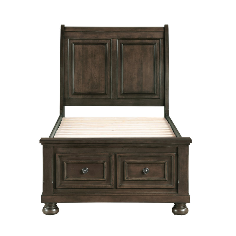 Kynsleigh Low Profile Storage Platform Bed, Twin, Dark Oak