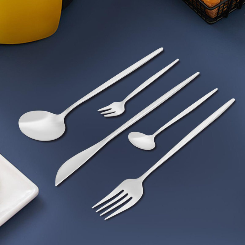 Stainless Steel 90 Pieces Flatware Set, Silver