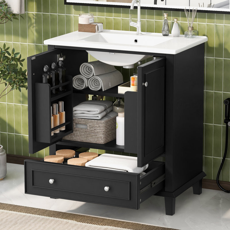 76 mm Freestanding Bathroom Vanity, Black