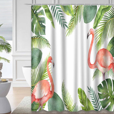 Aquarelle exotique Big Flamingo Banana Coconut Palm avec 12 crochets