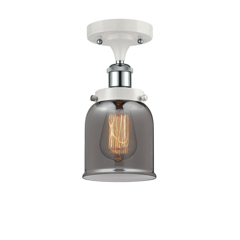 Plafonnier semi-encastré en verre Nesi, Plaqué couleur fumée, Ampoule non incluse