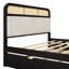-Coloured Queen Platform Bed With Trundle And Storage Space Space Feature