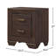 Table de chevet avec 2 tiroirs, foncé