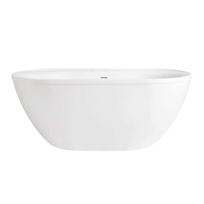60'' x 32.50'' Freestanding Soaking Acrylic Bathtub, Brushed Brass