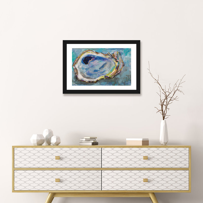 «Oyster Two» par Jeanette Vertentes, reproduction d'art sur toile tendue, H 24 po x l 32 po x P 1 po, Noir