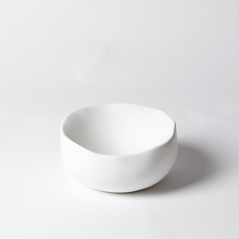 Organic Handmade Ceramic Decorative Bowl, 4.25" H x 8.5" W x 8.5" D