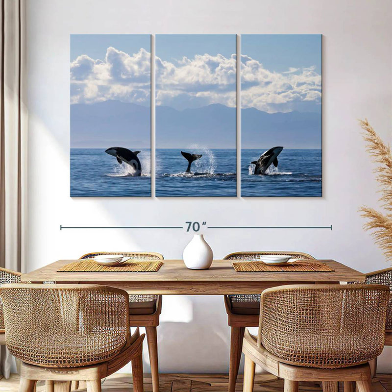Brampt Lively Killer Whales, 42" H x 65" W