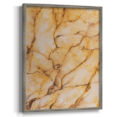 Yellow Marble I Framed Print - Solid Wood