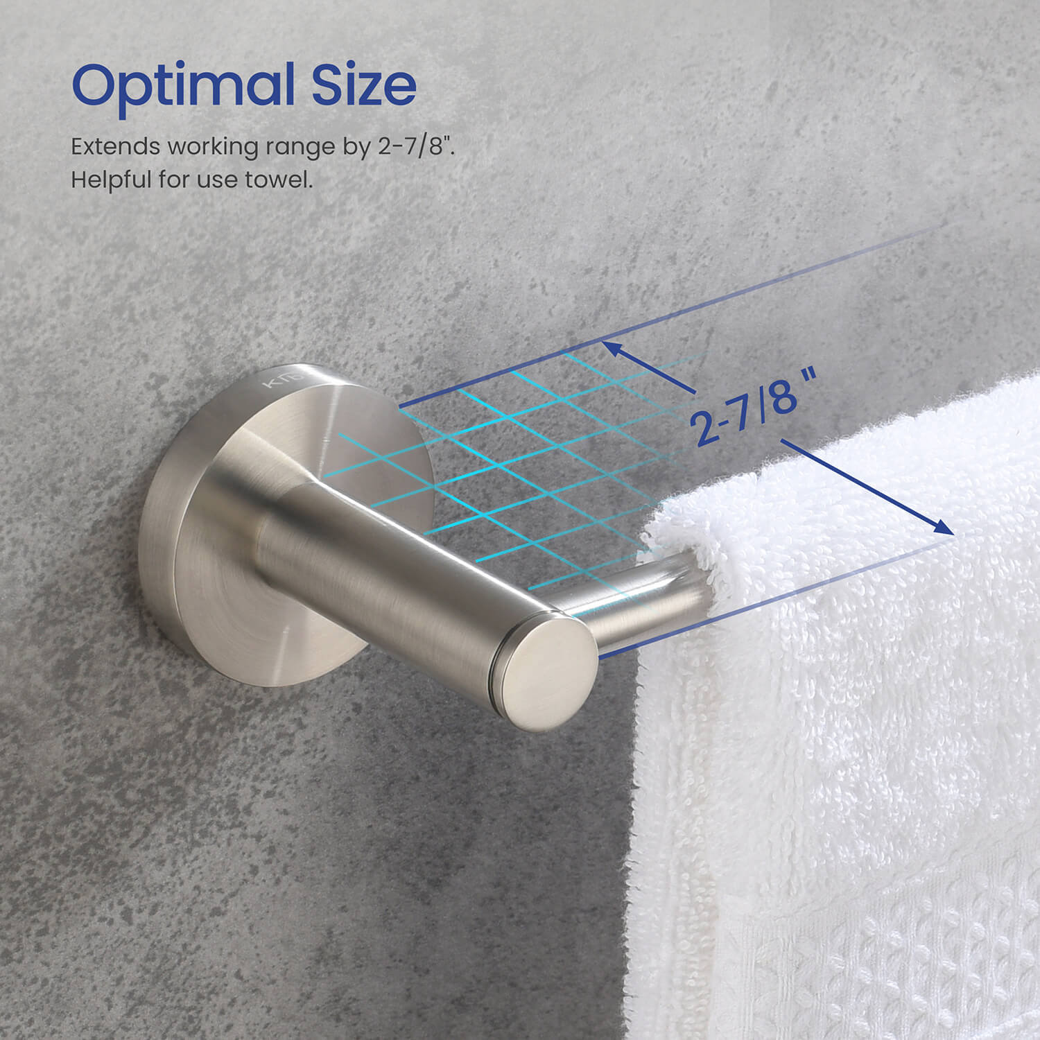 Circular 26" Wall Mounted Towel Bar, Brushed Nickel, 2.13" H x 19.81" W x 2.88" D